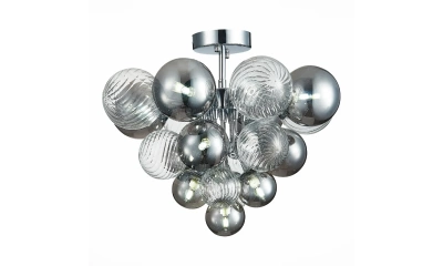 SL1124.102.10 Люстра потолочная ST-Luce Хром/Дымчатый,Прозрачный G9 10*5W (из 2-х коробок)