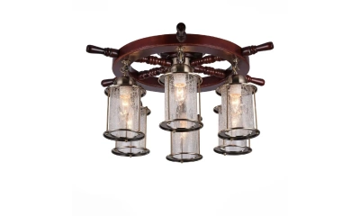 SL150.302.06 Люстра потолочная ST-Luce Белый, Коричневый/Прозрачный с эфектом трещин E27 6*40W