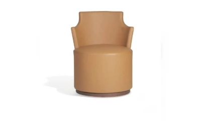 Кресло Вращающееся На Каркасе Из Массива Древесины Обитое Тканью Curva, Potocco