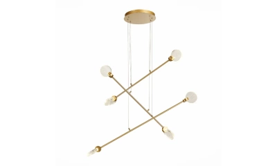 SL6104.203.06 Светильник подвесной ST-Luce Золотистый/Прозрачный,С пузырьками воздуха LED 6*3W 3000K