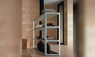 Стеллаж На Каркасе Из Алюминия С Полками Стекла И Мрамора Sixty, Rimadesio