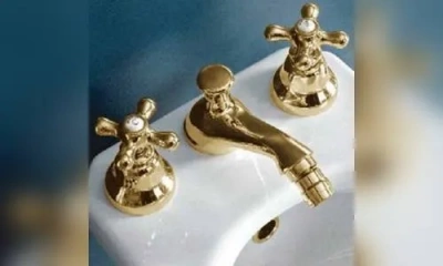 Sbordoni Etruria Смеситель Для Биде На 3 Отверстия, Цвет Глянцевая Латунь