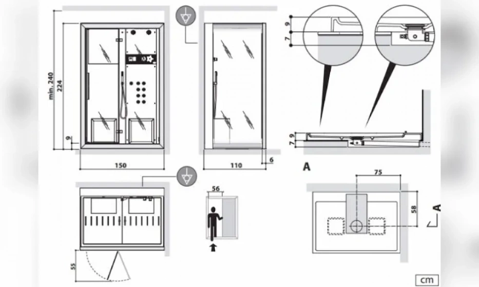 Душевая Кабина Jacuzzi Frame 9448-272A - фото 3