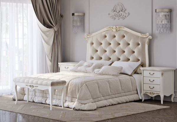 Кровать с мягким изголовьем 160*200 Ательер Голд KREIND 1915738425