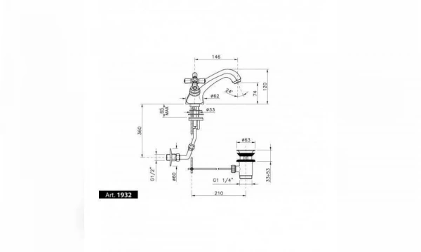 Смеситель Для Раковины Nicolazzi Teide Four 1932Bz45 Бронза