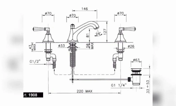 Смеситель Для Раковины Nicolazzi Teide Four 1908Cr45