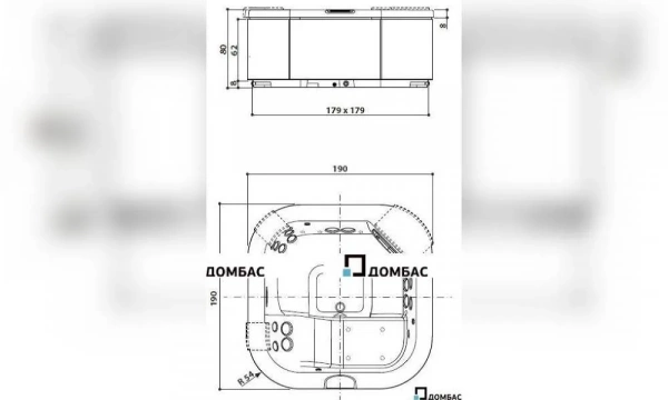 Мини-Бассейн Jacuzzi Delfi Pro 190Х190 9444-79465 Акрил №65 Platinum