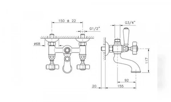 Смеситель Для Ванны Nicolazzi Half Dome 1400Bz70