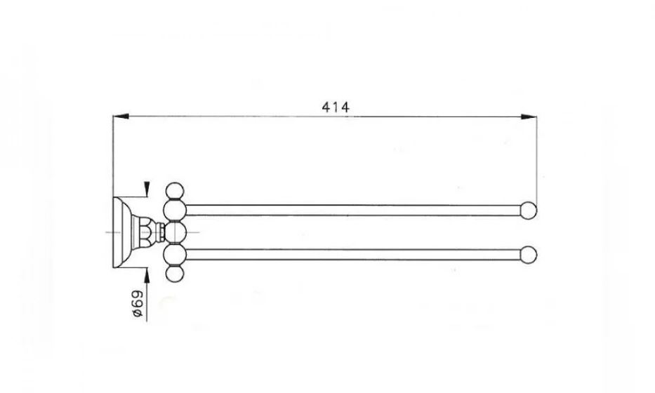 Полотенцедержатель Двойной Classica 1482 Cr - фото 2
