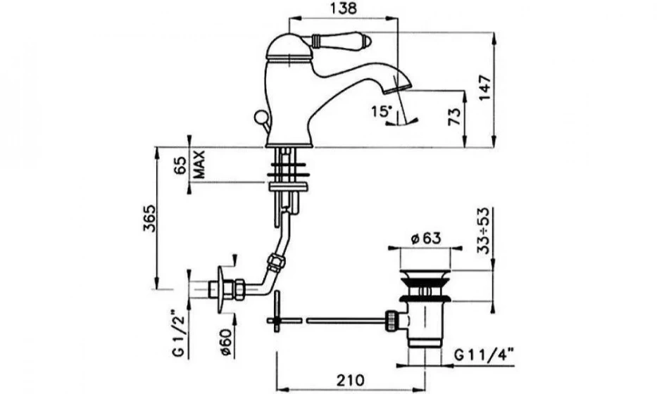 Смеситель Для Раковины Nicolazzi El Capitan 3402Bz75 - фото 2