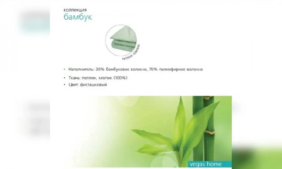Одеяло Вегас Бамбук 300Г\М2 172*205 - фото 1