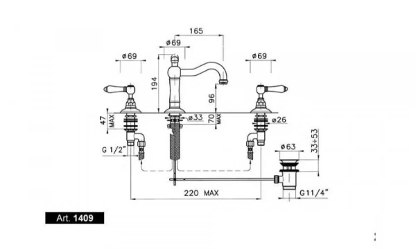 Смеситель Для Раковины Nicolazzi Half Dome 1409Cr70