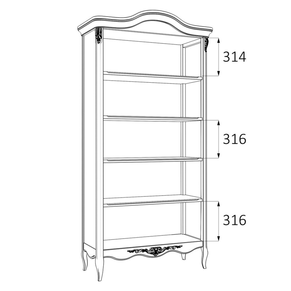 Книжный шкаф Романтик Голд KREIND 184520037 - фото 4