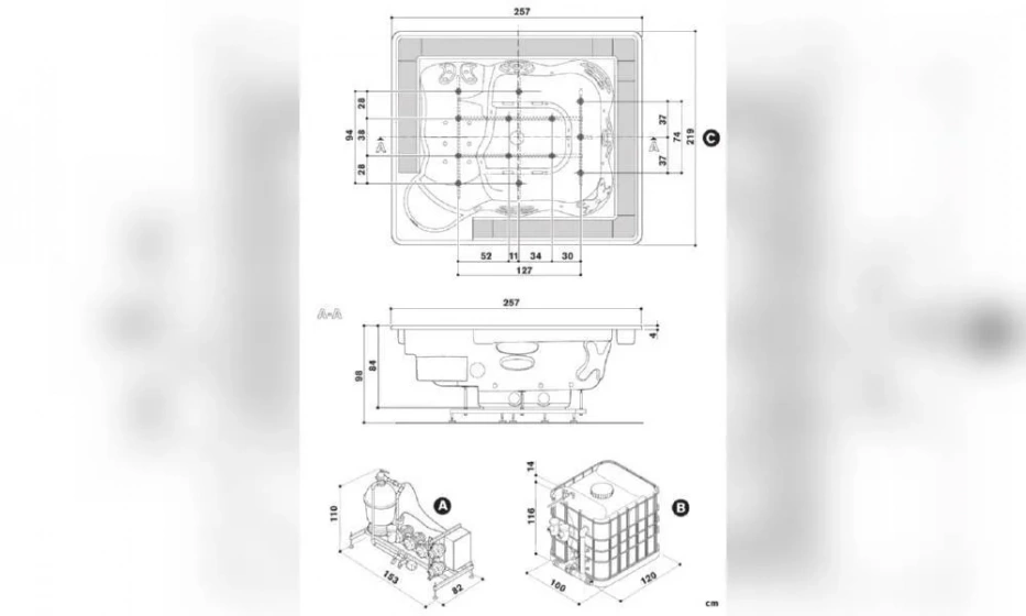 Мини-Бассейн Jacuzzi Virginia 257Х219 9445-01752 № 52 Белый - фото 4