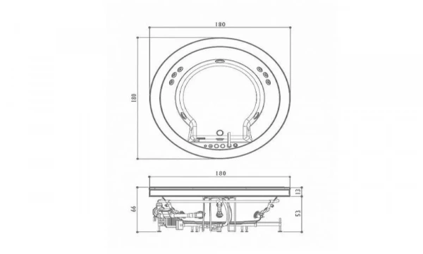 Акриловая Ванна Jacuzzi Top Aqs 180X180 9Q43-572A