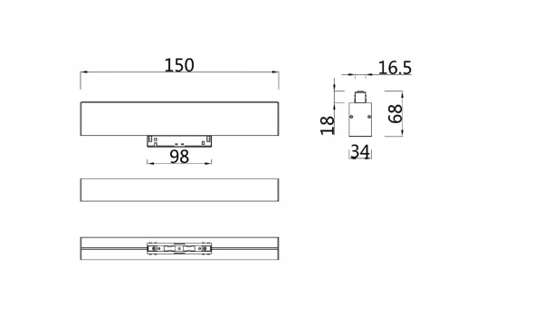 Трековый Светильник Technical Tr012-2-7W4K-B