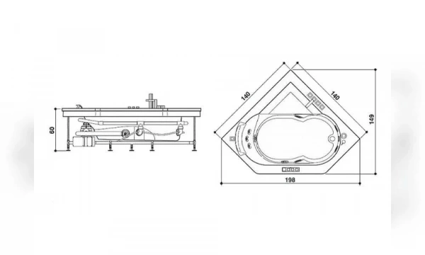 Акриловая Ванна Jacuzzi Aura 140X140 9F43-493A