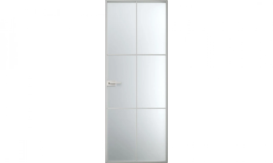 Межкомнатная стеклянная дверь Grafica матовая (т02.16) серебро - фото 1